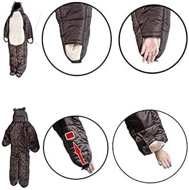 Wearable Sleeping Bag for Adults, Ultralight & Warm Cotton for Hiking, Camping, Travel, Windproof