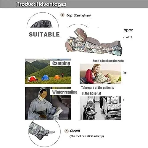 Wearable Sleeping Bag for Adults, Ultralight & Warm Cotton for Hiking, Camping, Travel, Windproof
