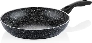 Westinghouse Black Marble WHP128 Frying Pan 28 cm, 3-Layer Marble Non-Stick Coating, Forged Aluminium, Induction Suitable Pan Base, Silicone-Coated Handle, Spülmas