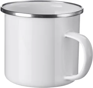 Westmark Enamel Mug - Lightweight Travel Mug Ideal for Camping, Hiking and Picnic, Enamelware for Gas Stove and Electric Stove - Steel, White, 350ml