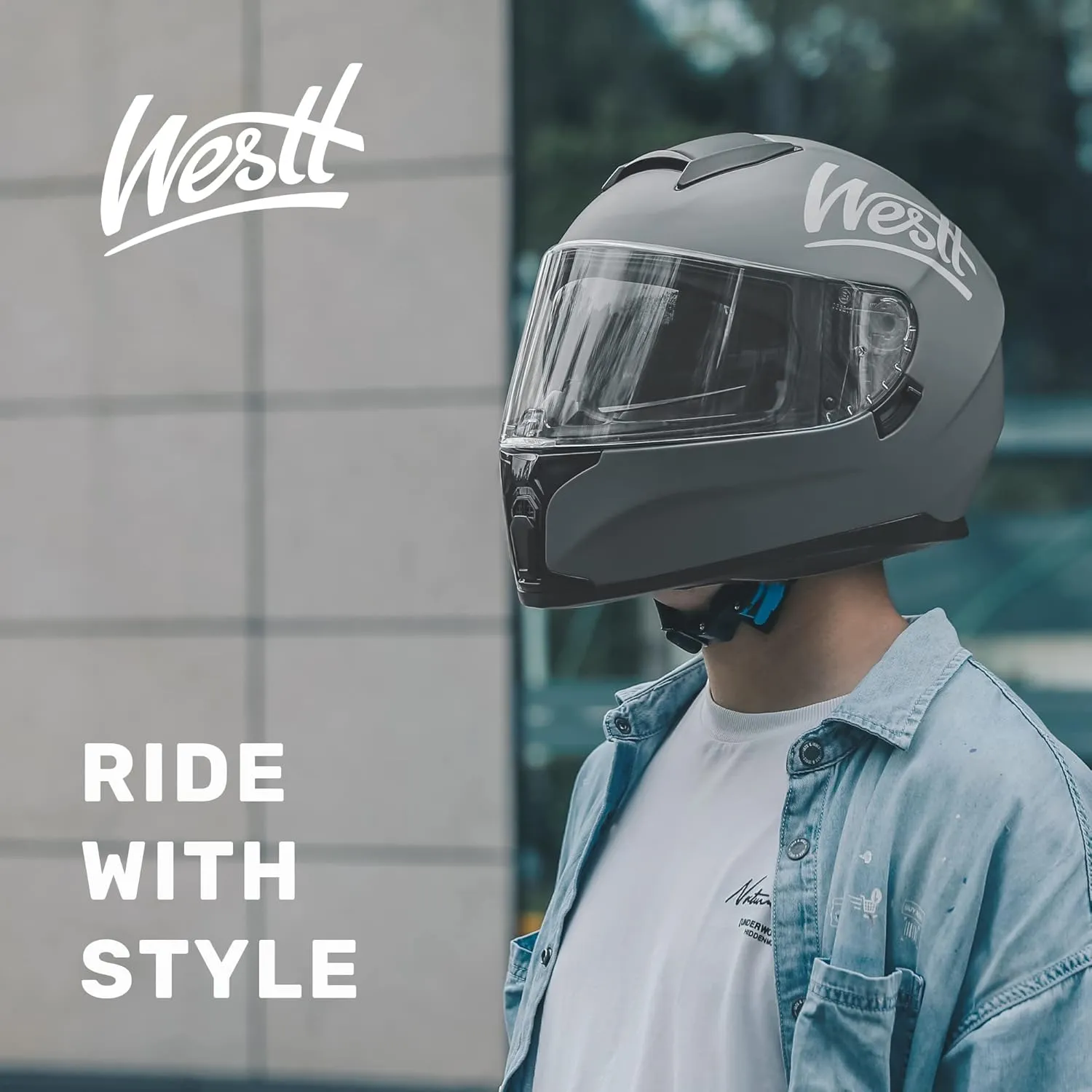 Westt Motorcycle Helmets Full Face Helmets - Street Bike Helmet with Dual Visor DOT Approved for Men Women Adults Compact Lightweight Storm X Grey Black White (White, L (23.23-23.62 in))