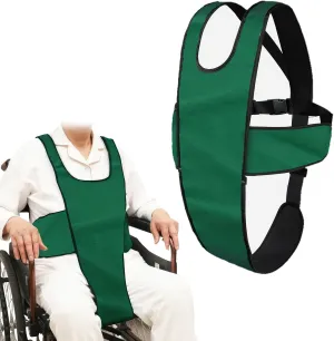 Wheelchair Seat Belts, Drop-Resistant Wheelchair Restraints Straps Harness Adjustable Secure Buckle for The Elderly Patients (Green)