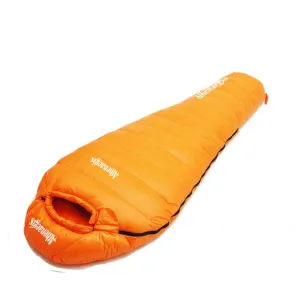 White goose down mummy ultra light winter camping sleeping bag
