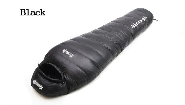 White goose down mummy ultra light winter camping sleeping bag
