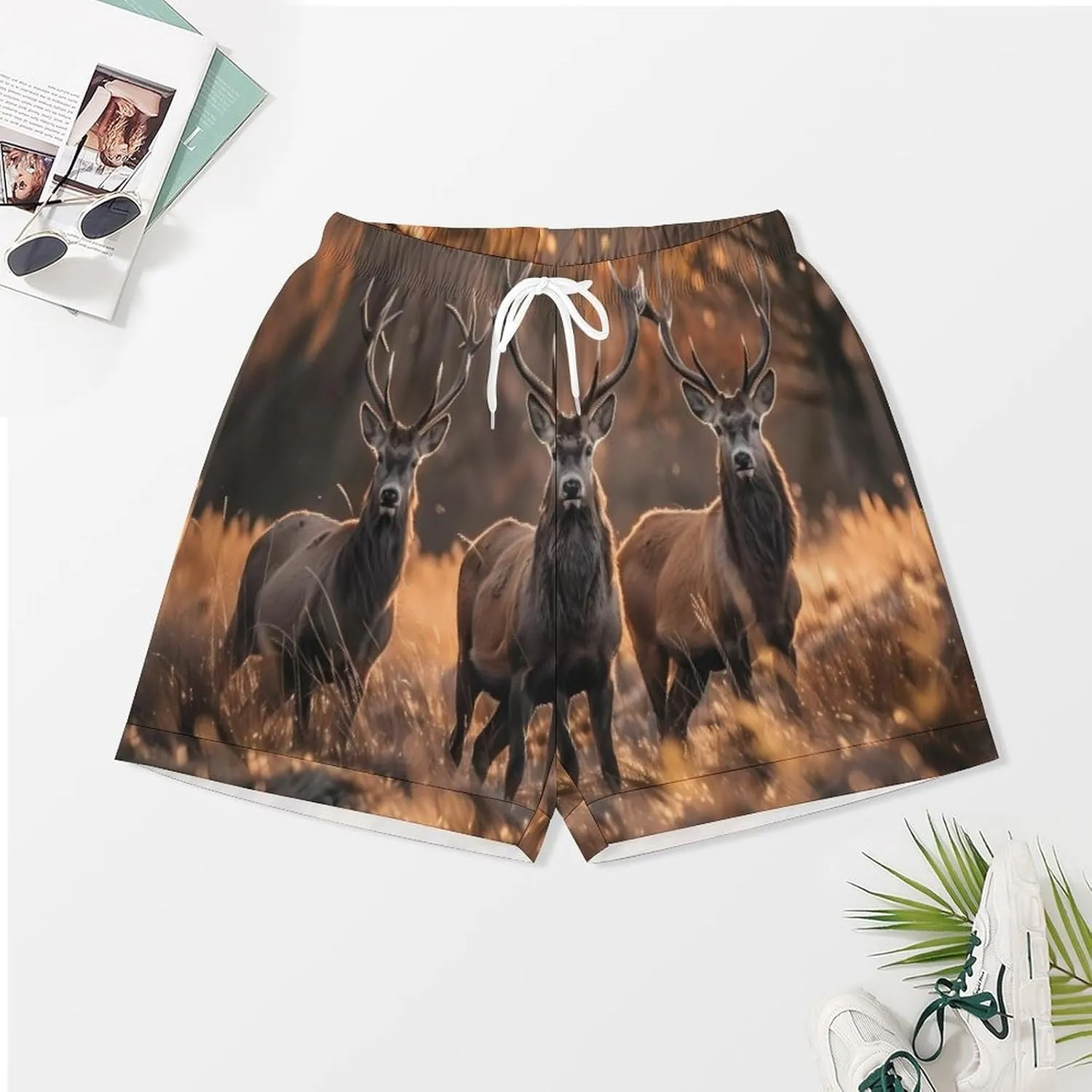 Wild Deer Women's Satin Pajama Set Short Sleeve Button Down Sleepwear Loungewear Pj Set