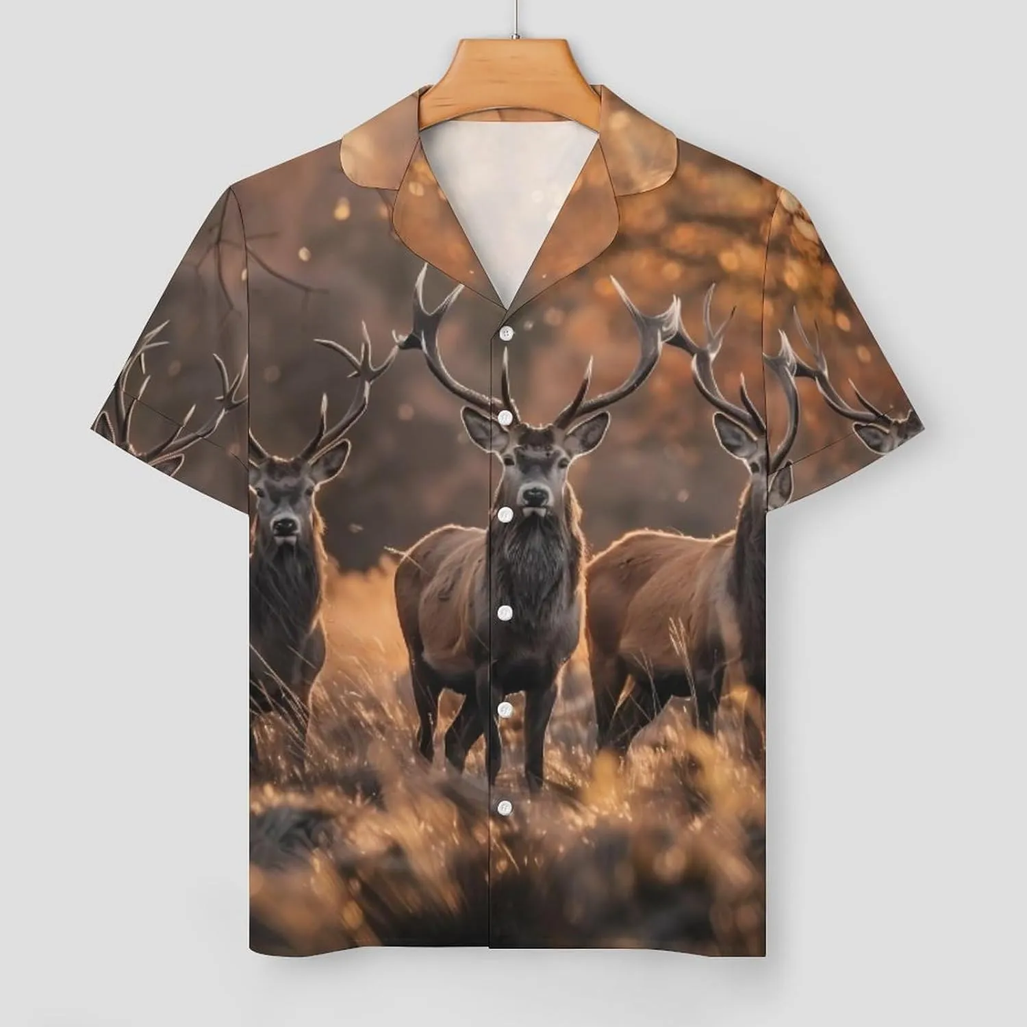 Wild Deer Women's Satin Pajama Set Short Sleeve Button Down Sleepwear Loungewear Pj Set