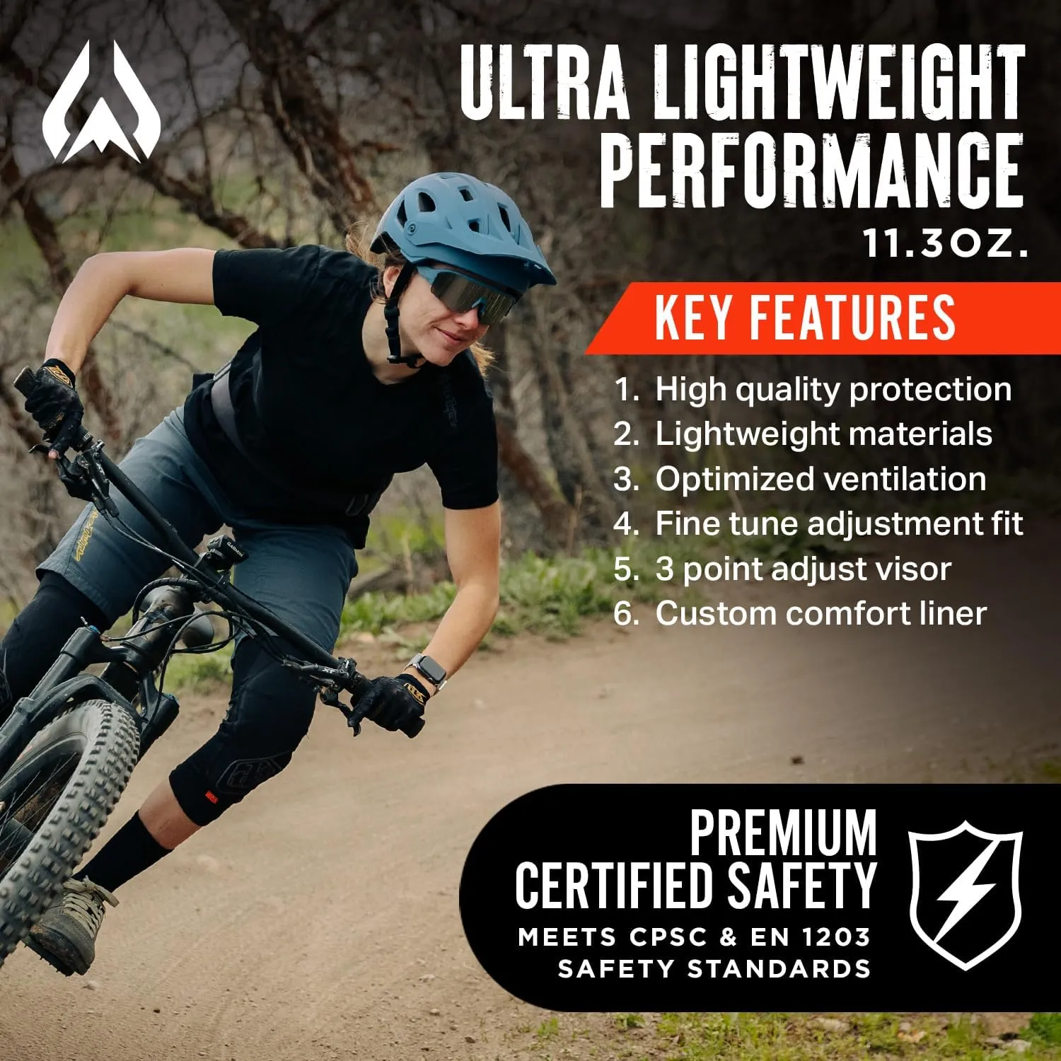 Wildhorn Corvair Mountain Bike Helmet for Men and Women with Maximum Venting, FTA fit System & Adjustable Visor. Adjustable Sizing Adult Bike Helmets for Women and Men. Stylish All Around MTB Helmet