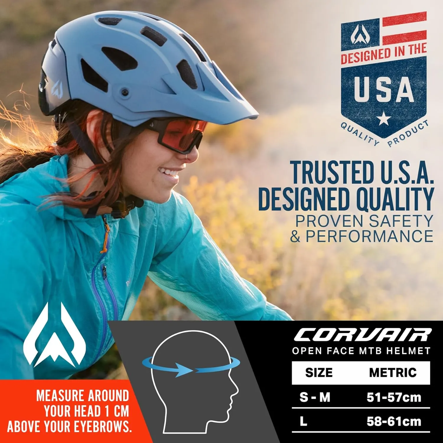 Wildhorn Corvair Mountain Bike Helmet for Men and Women with Maximum Venting, FTA fit System & Adjustable Visor. Adjustable Sizing Adult Bike Helmets for Women and Men. Stylish All Around MTB Helmet