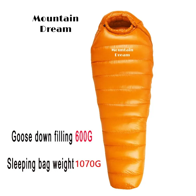 Winter Down Mummy Sleeping Bag - Warm White Goose Down for Three Seasons, Suitable for Camping Trips