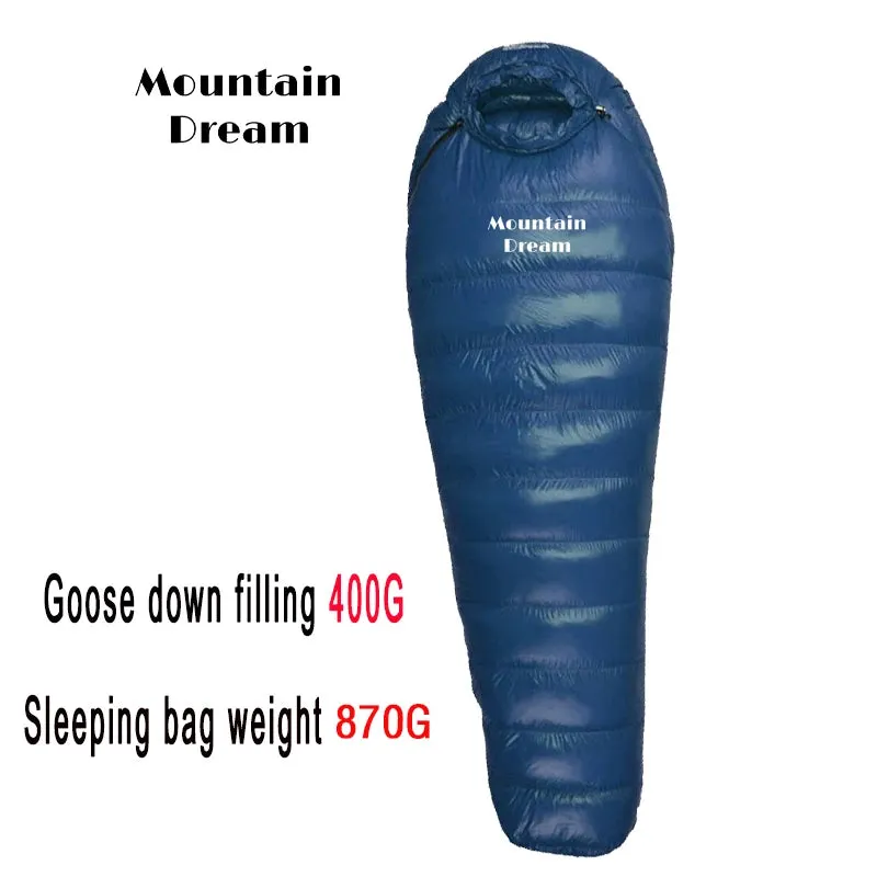 Winter Down Mummy Sleeping Bag - Warm White Goose Down for Three Seasons, Suitable for Camping Trips