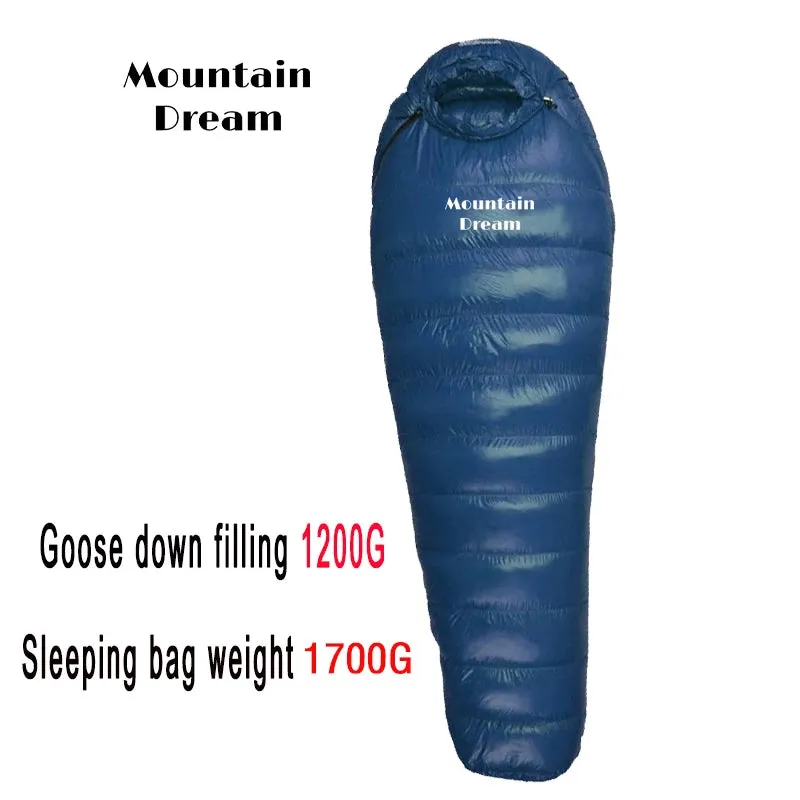 Winter Down Mummy Sleeping Bag - Warm White Goose Down for Three Seasons, Suitable for Camping Trips
