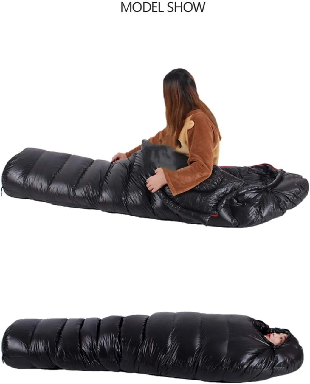 Winter Ultralight Thermal Adult Mummy 95% White Goose Down Sleeping Bag Sack W/Compression Pack for Backpacking Camping Hiking