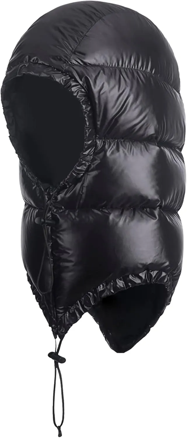 Winter Warm Ultralight Down Hood Waterproof Sleeping Bag Outdoor Camping Windproof Down Cap Hat with Storage Bag