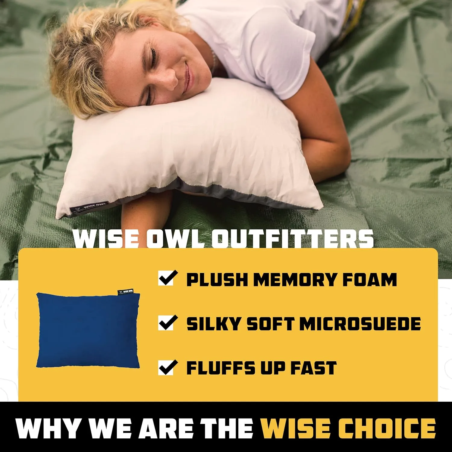 Wise Owl Outfitters Essentials Airplanes, Camping, and Travel-Memory Foam Washable Pillow-Small, Medium (Pack of 1), Grey
