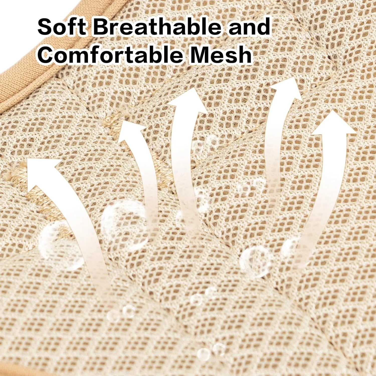 Wisedog Mesh Breathable Dog Harness: No Pull Harness with 3 Fast-Release Buckles Adjustable for Walking & Training for Small Medium Large Dogs (Sand Color, M: Neck=17"-22"/Chest=15"-28")