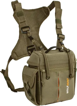 WOLFHUNT Binocular Harness Chest Pack with Rangefinder Pouch Detachable, Hunting Chest Pack Magnetic Opening, Bino Harness Bag Adjustable Strap for Hunting, Hiking, Field Observation