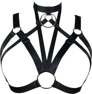 Women Harness Elastic Band Lingerie Cupless Cage Bra Hollow Out Bra