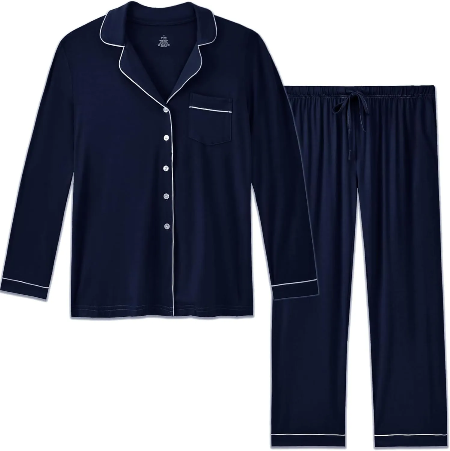 Women Long Sleeve Pajama Set Modal Button Down 2-Piece Pjs Pants Sleepwear Lounge Set