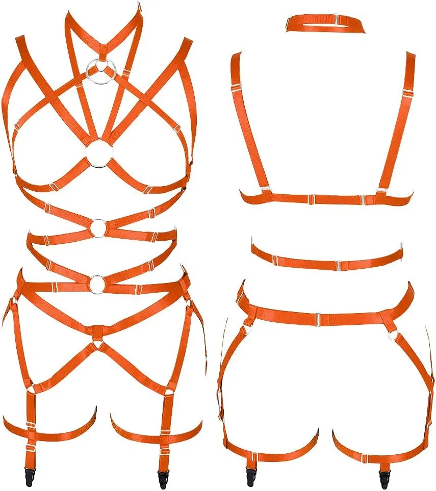 Women's Body Harness Bra Full Elastic Belt Adjustable Elastic Punk Dance Carnival Gothic Suit Clothing Accessories