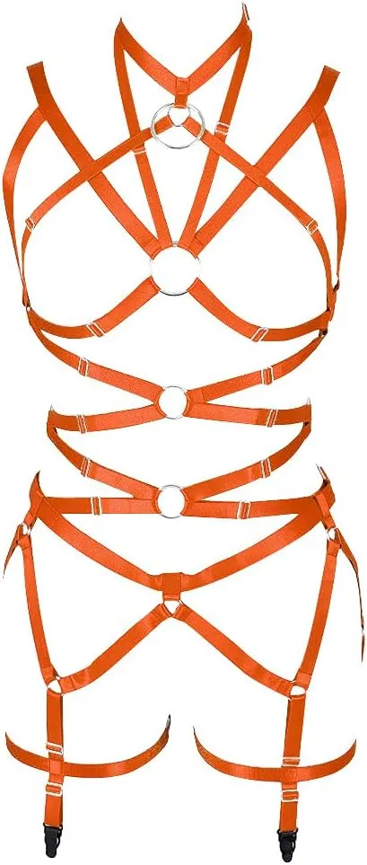 Women's Body Harness Bra Full Elastic Belt Adjustable Elastic Punk Dance Carnival Gothic Suit Clothing Accessories