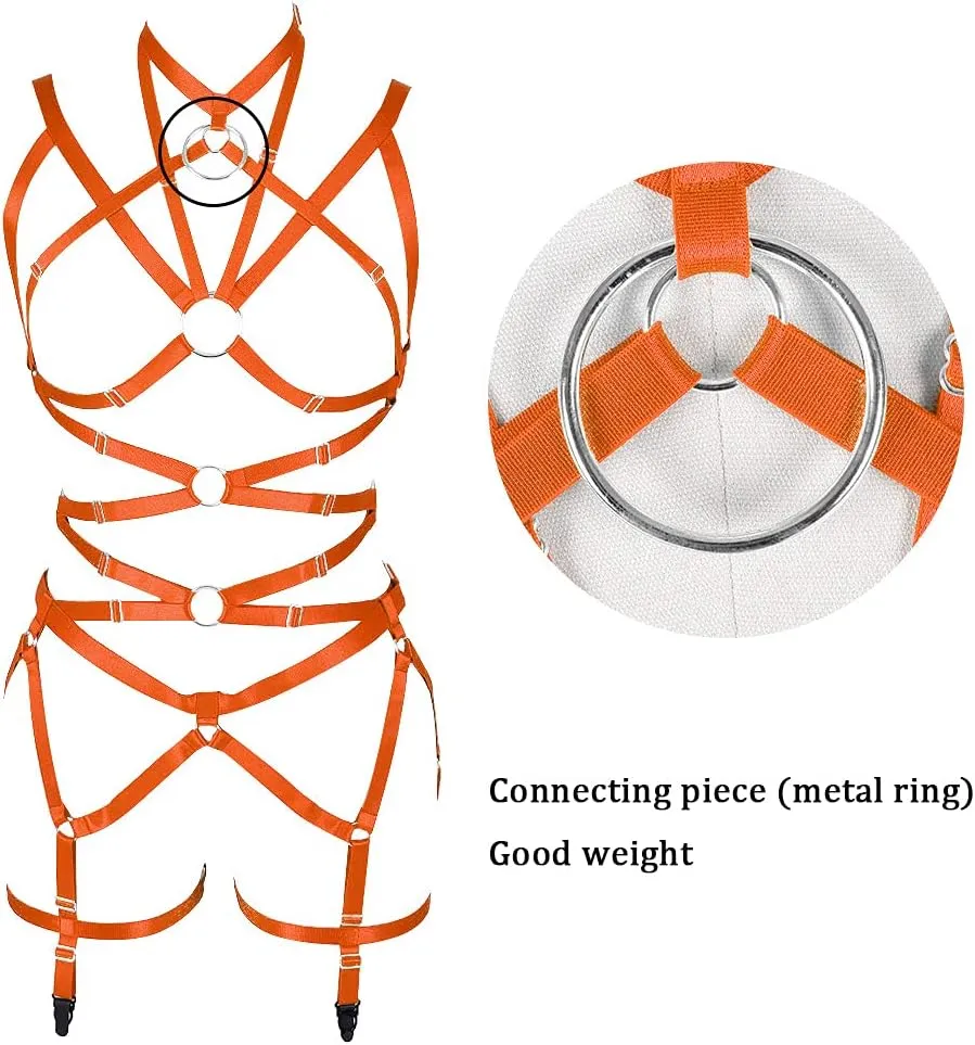 Women's Body Harness Bra Full Elastic Belt Adjustable Elastic Punk Dance Carnival Gothic Suit Clothing Accessories