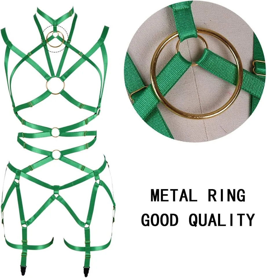 Women's Body Harness Bra Full Elastic Belt Adjustable Elastic Punk Dance Carnival Gothic Suit Clothing Accessories