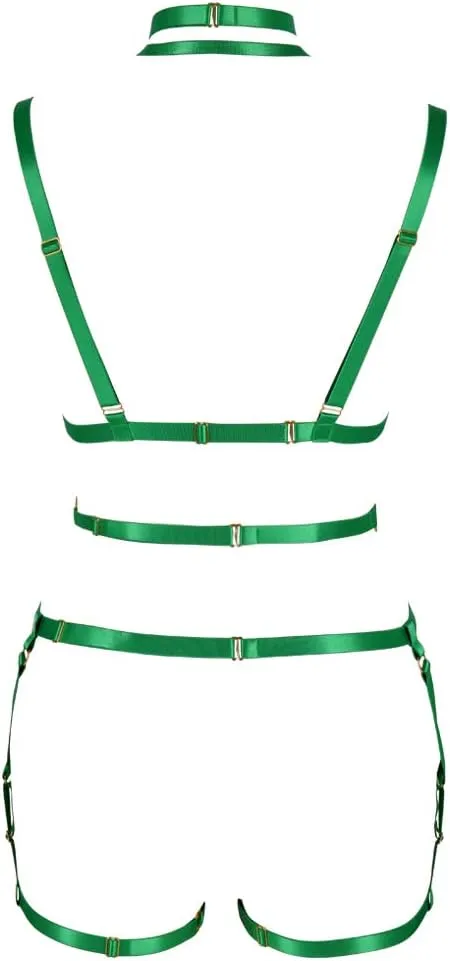 Women's Body Harness Bra Full Elastic Belt Adjustable Elastic Punk Dance Carnival Gothic Suit Clothing Accessories