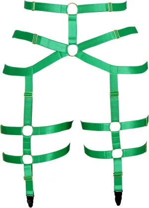 Women's Body Harness Garter Belt Leg Strap Lingerie cage Stretchy Fabric Gothic Punk Adjustable Size Festival Rave