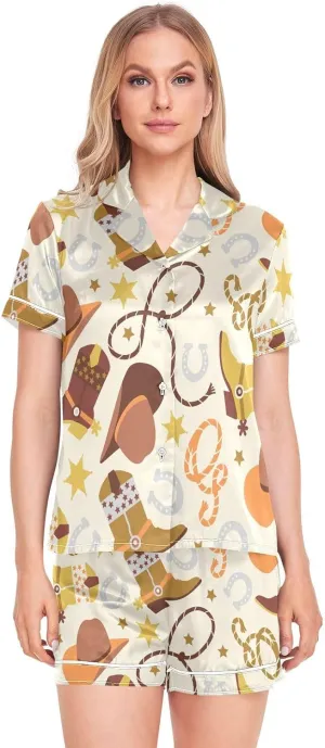 Women's Satin Pajamas Set 2 Piece Button Down Pjs Sets Sleepwear Loungewear Bride Sets