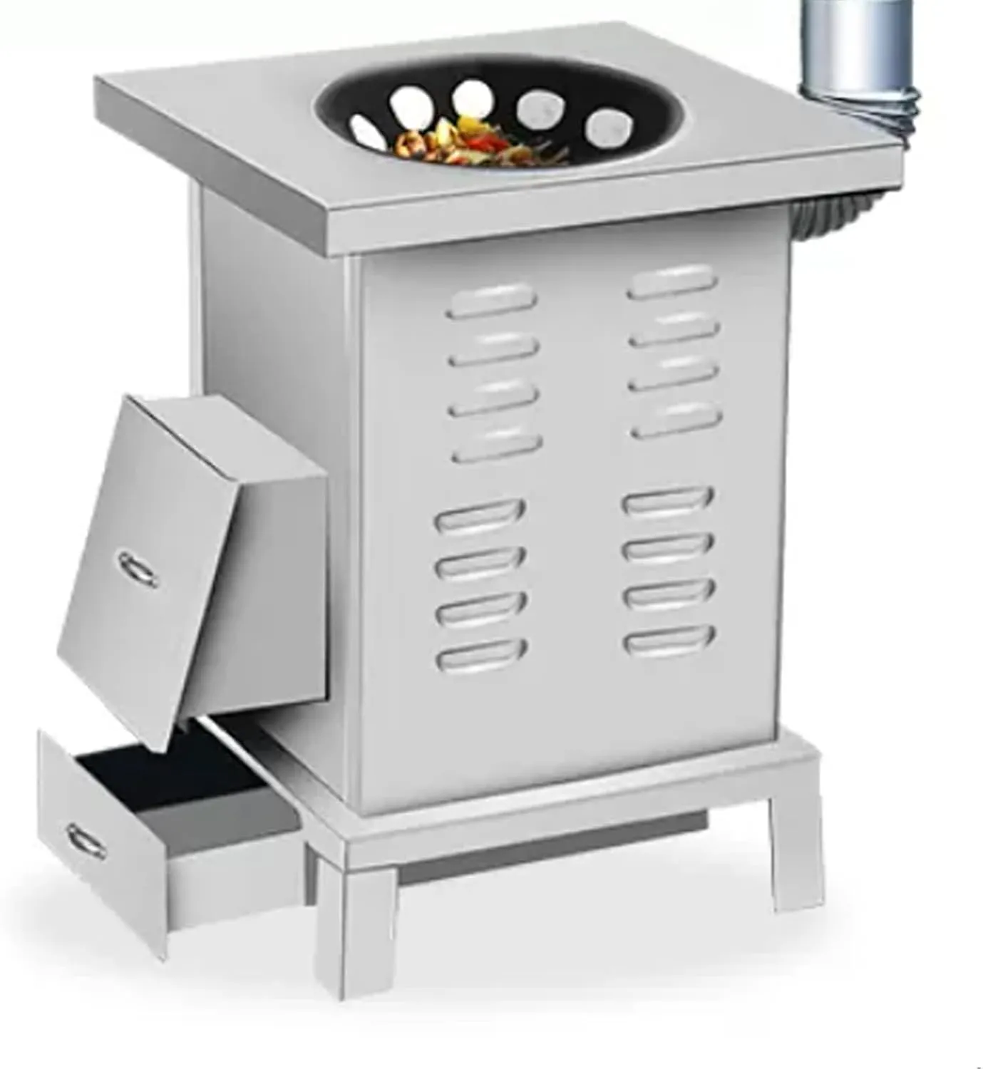 Wood Burning Stove, Camping Wood Stove, Thickened Plate, Removable Bracket,2 to 3 People Outdoor, for Camping, Picnic, BBQ, Hiking,Survival