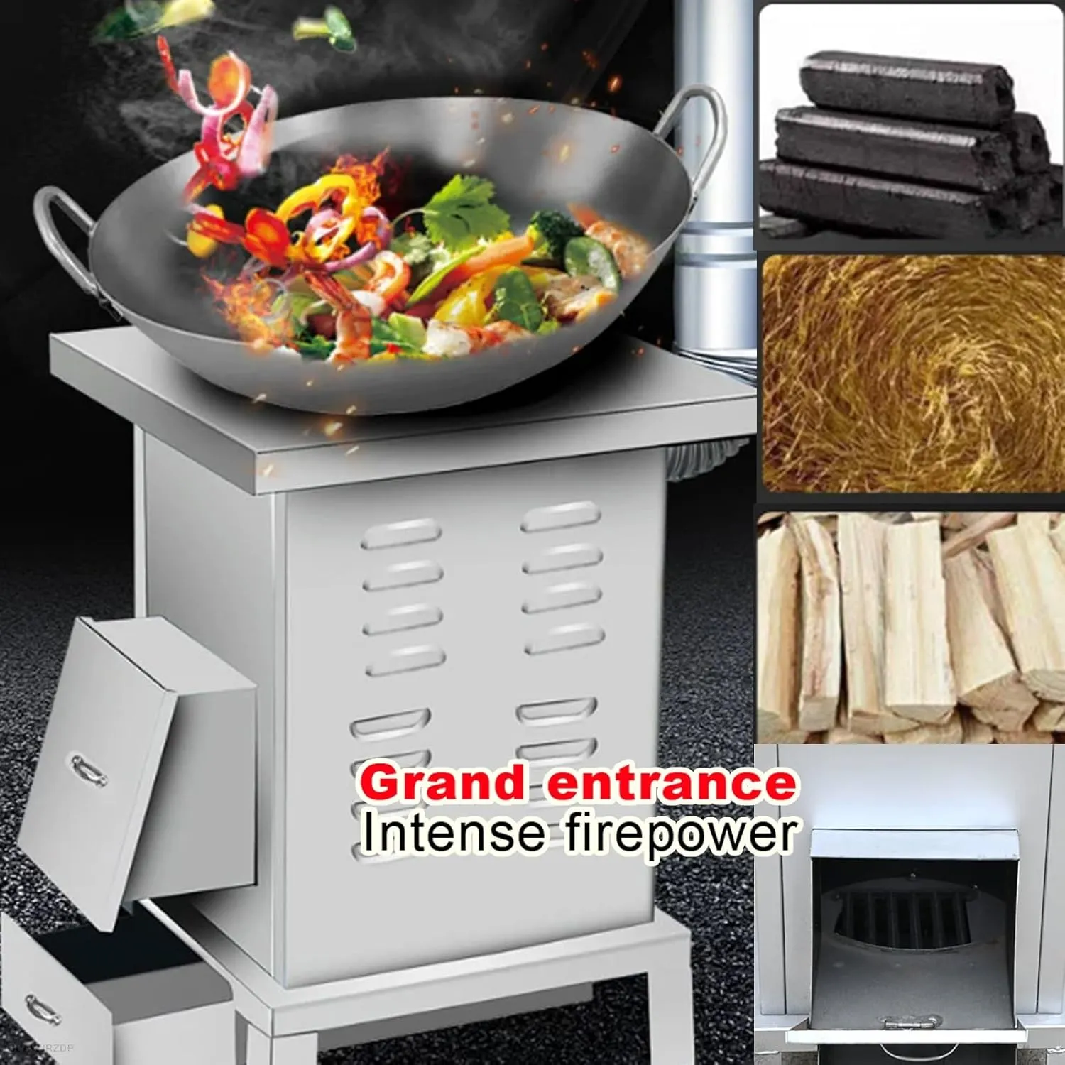 Wood Burning Stove, Camping Wood Stove, Thickened Plate, Removable Bracket,2 to 3 People Outdoor, for Camping, Picnic, BBQ, Hiking,Survival
