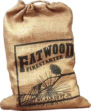 Wood Products Int'l 9908 Fatwood Burlap Bag Firestarter, 8-Lbs. - Quantity 6