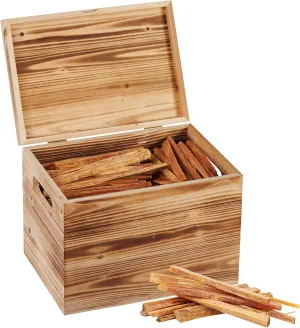 Wood Sticks Boxed Fatwood Fire Starter Sticks All 100% Natural Fatwood Fire Starter Sticks-Organic Resin Rich for Wood Stoves, Fireplaces, Campfires,Fire Pits,15 Pound Wooden Crate