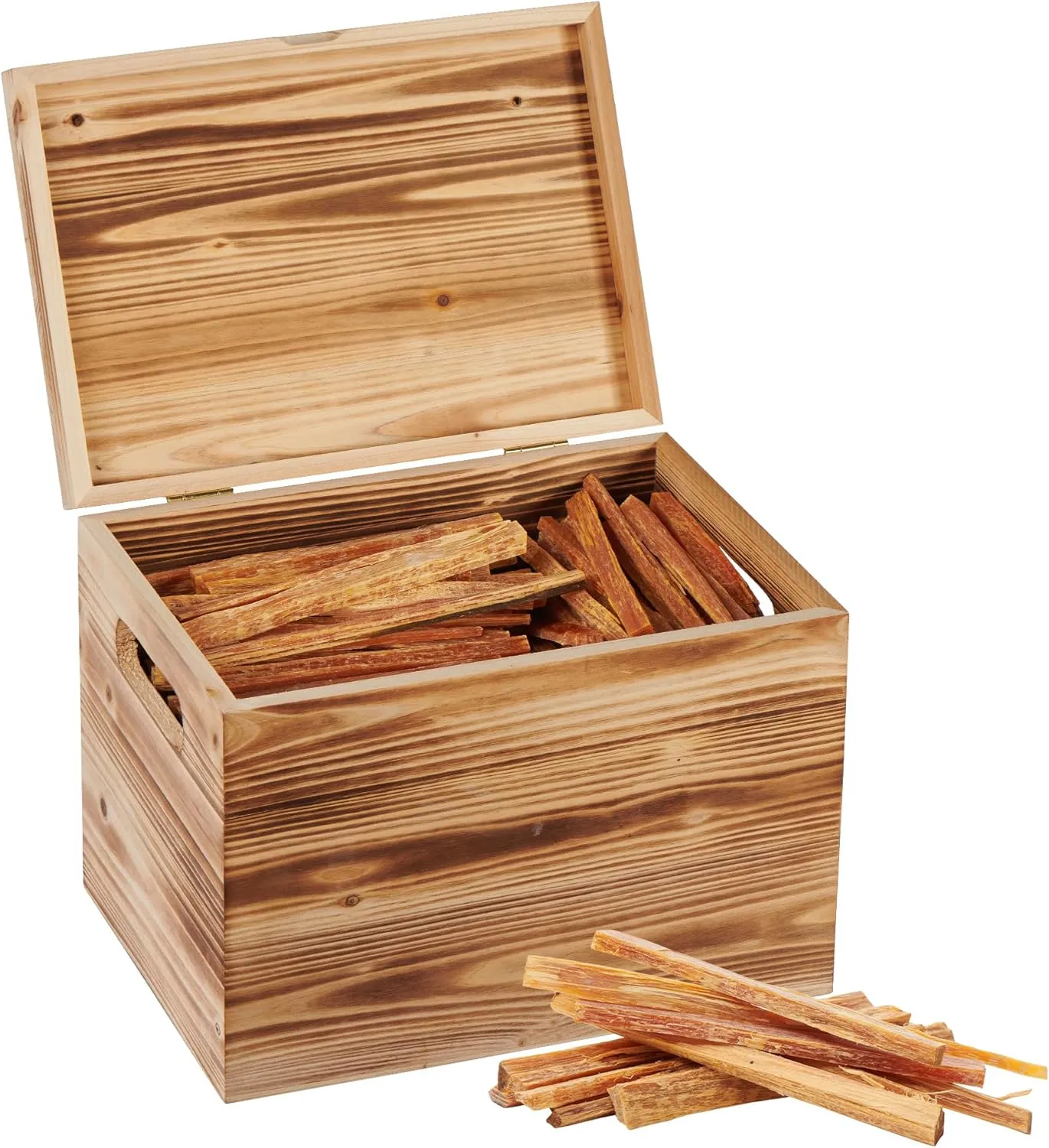 Wood Sticks Boxed Fatwood Fire Starter Sticks All 100% Natural Fatwood Fire Starter Sticks-Organic Resin Rich for Wood Stoves, Fireplaces, Campfires,Fire Pits,15 Pound Wooden Crate