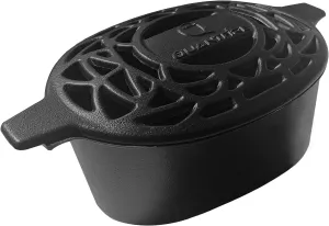 Wood Stove Steamer Rust Resistant,Fireplace Humidifier Pot Cast Iron Steamer for Home Indoor Decorative,2.5 Quart Capacity Matte Black