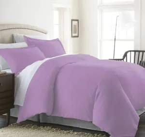 Wrinkle & Fade Resistant 3-Piece Duvet Cover Set - Protects and Covers Your Comforter/Duvet Insert, 1500 Series Luxurious 100% - Silky Soft, Full/Queen, Lilac