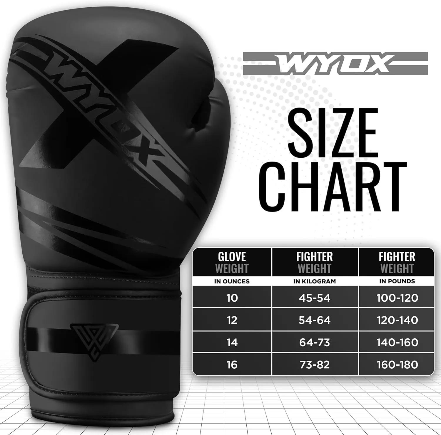WYOX Boxing Gloves for Men & Women – 10oz 12oz 14oz 16oz Adult Training Gloves for Punching Bag, Kickboxing, MMA, Muay Thai – Sparring Gloves for Boxing Workouts & Weight Training