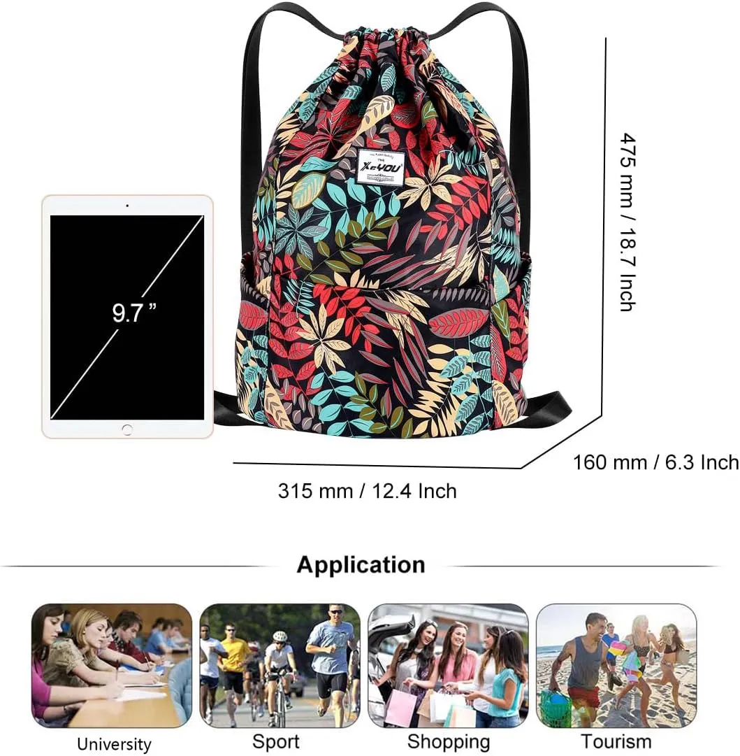 XEYOU Drawstring Sports Backpack Lightweight Gym Yoga Sackpack Shoulder Rucksack Casual Outdoor Daypack for Women and Men