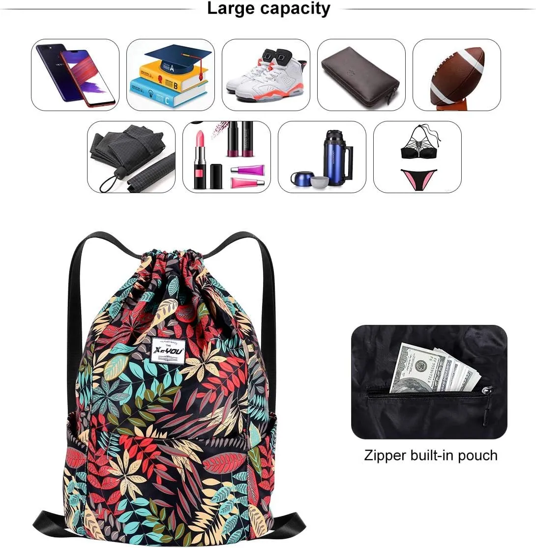 XEYOU Drawstring Sports Backpack Lightweight Gym Yoga Sackpack Shoulder Rucksack Casual Outdoor Daypack for Women and Men