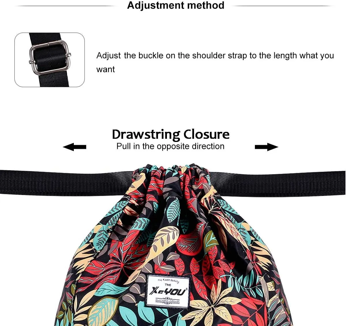 XEYOU Drawstring Sports Backpack Lightweight Gym Yoga Sackpack Shoulder Rucksack Casual Outdoor Daypack for Women and Men