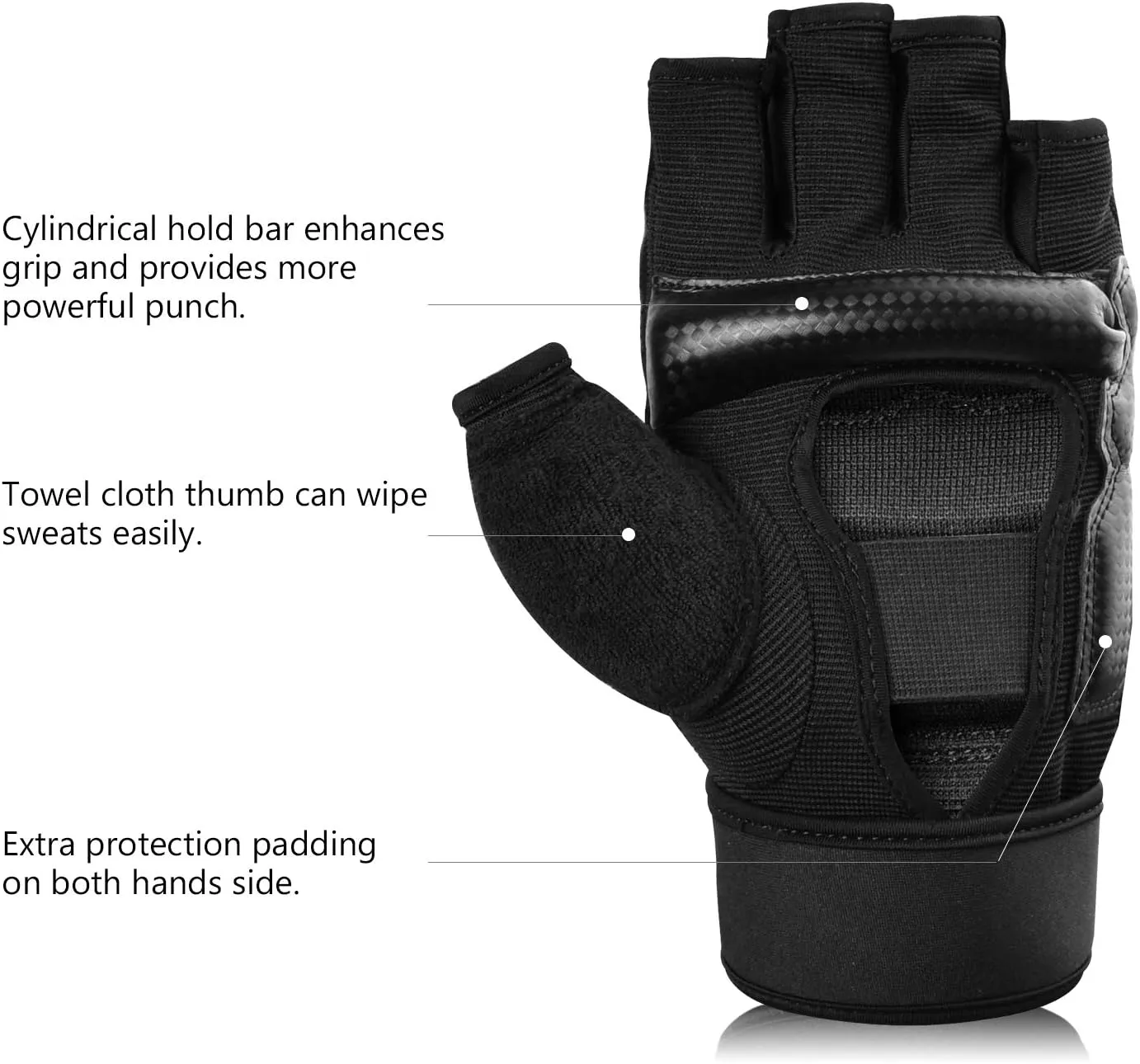 Xinluying Punch Bag Boxing Martial Arts MMA Sparring Grappling Muay Thai Taekwondo Training PU Leather Wrist Wraps Gloves