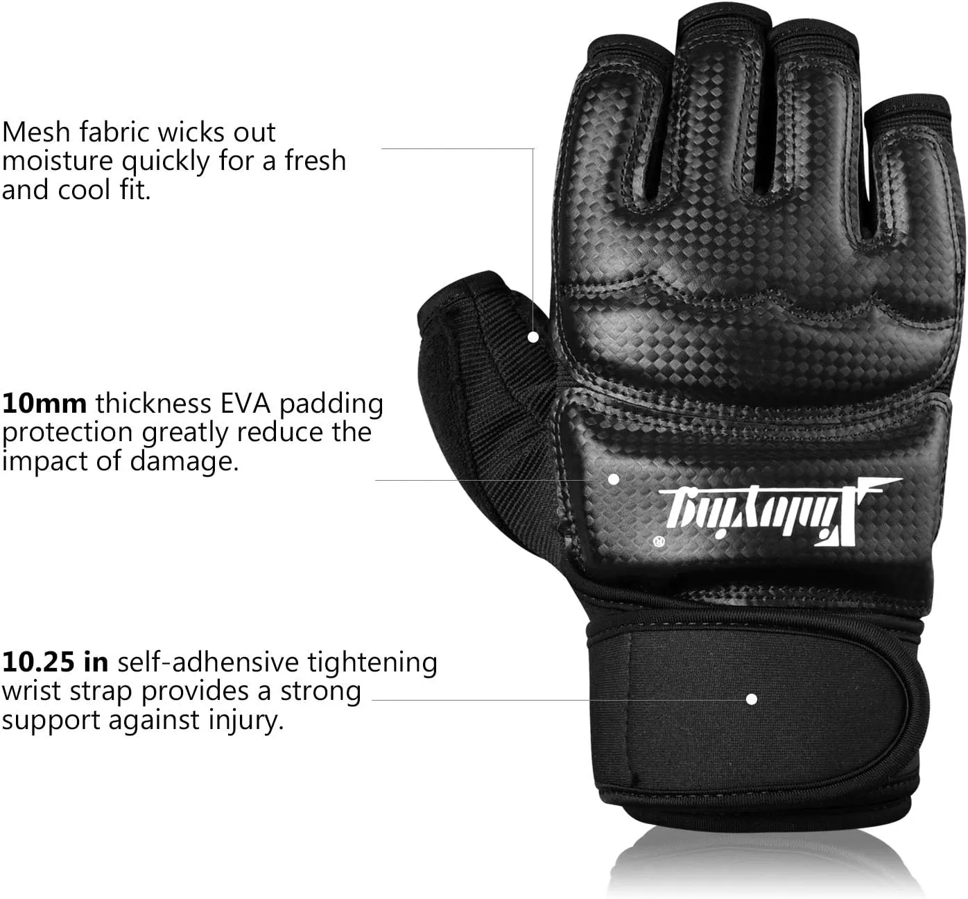 Xinluying Punch Bag Boxing Martial Arts MMA Sparring Grappling Muay Thai Taekwondo Training PU Leather Wrist Wraps Gloves