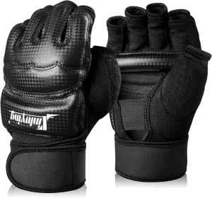 Xinluying Punch Bag Boxing Martial Arts MMA Sparring Grappling Muay Thai Taekwondo Training PU Leather Wrist Wraps Gloves