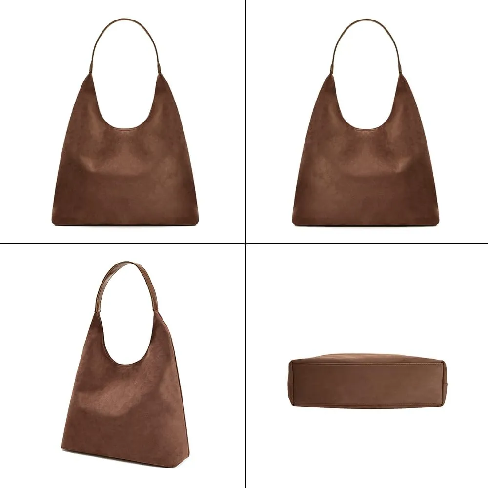YDSIII Synthetic Suede Bag For Women,Tote Bag For women, Suede Tote Bag With Leather Shoulder Strap