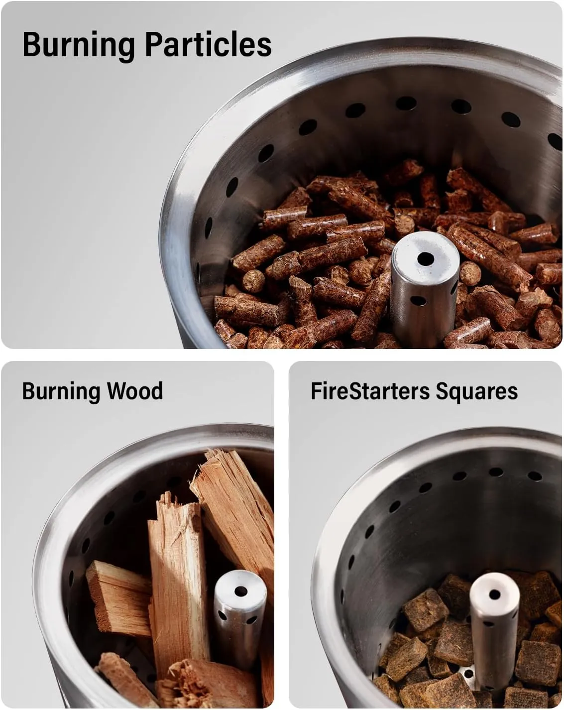 YEFU Tabletop Fire Pit 9.7 x 7.1 in, Flame Intensity Control Camping Stove for Outdoor & Patio, Fueled by Pellets or Wood, Safe Burning Table Top Firepit, with Travel Bag & 2 Mini Sticks, Silver