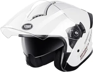 YEMA 3/4 Open Face Motorcycle Helmet DOT Approved - Dual Visor, Quick Release Buckle, Adult Motorbike Helmets for Men & Women, Moped Scooter Street Bike Helmet YM-650