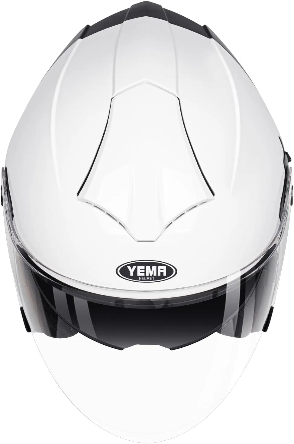 YEMA 3/4 Open Face Motorcycle Helmet DOT Approved - Dual Visor, Quick Release Buckle, Adult Motorbike Helmets for Men & Women, Moped Scooter Street Bike Helmet YM-650