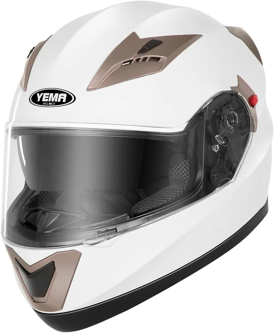YEMA Helmet Motorcycle Full Face Helmet DOT Approved YM-829 Motorbike Street Bike Racing Helmet with Sun Visor for Adult,Youth Men and Women