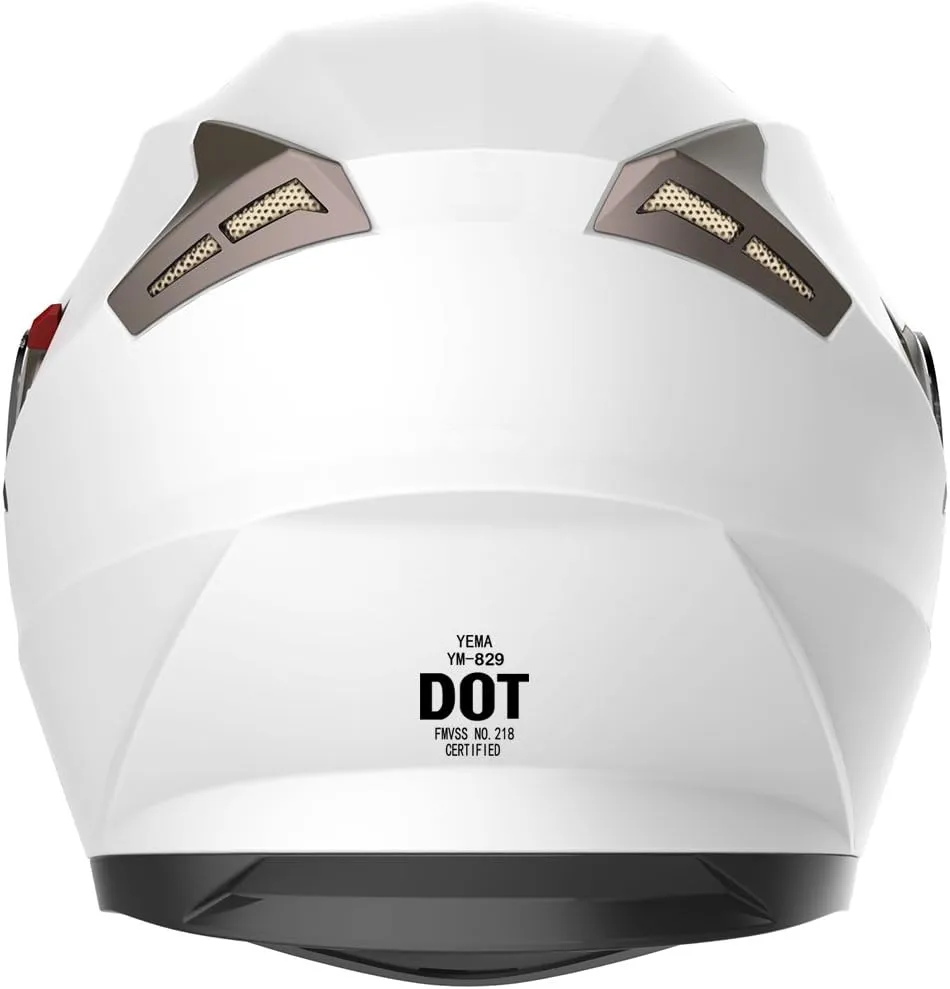 YEMA Helmet Motorcycle Full Face Helmet DOT Approved YM-829 Motorbike Street Bike Racing Helmet with Sun Visor for Adult,Youth Men and Women