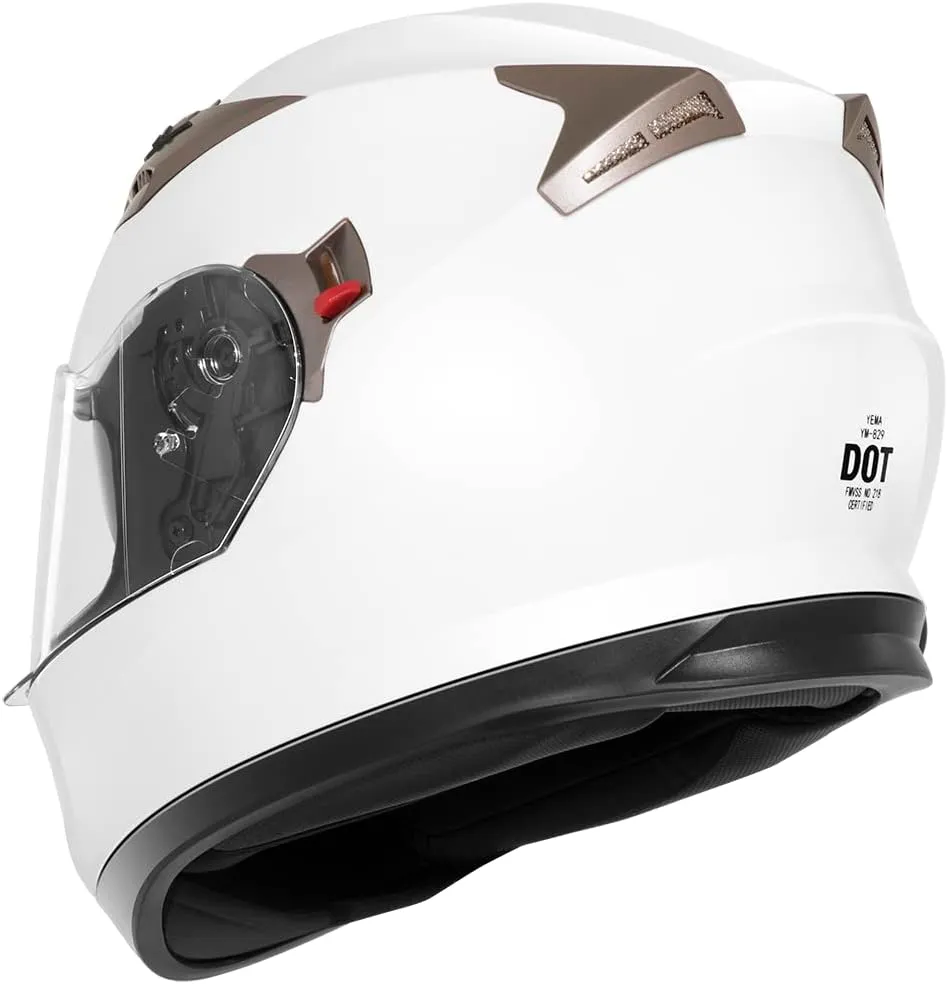 YEMA Helmet Motorcycle Full Face Helmet DOT Approved YM-829 Motorbike Street Bike Racing Helmet with Sun Visor for Adult,Youth Men and Women